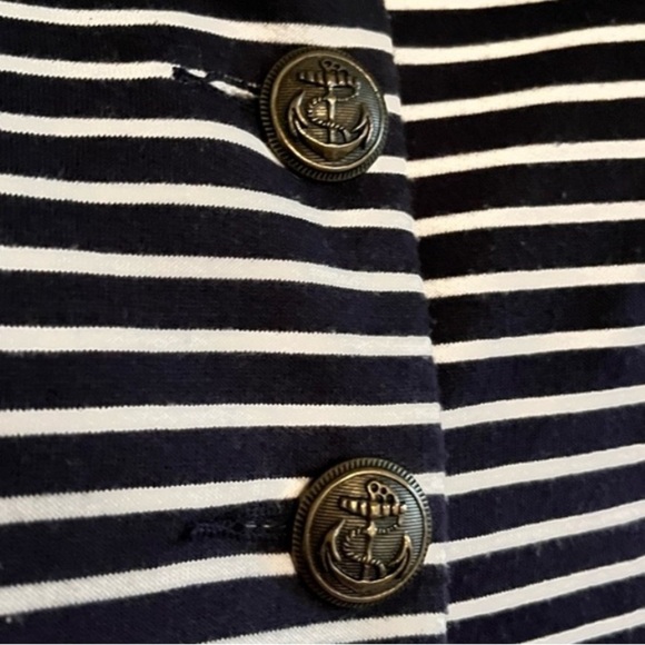 Anthropologie Cartonnier Navy White Striped Jacket Size Small - Picture 6 of 8